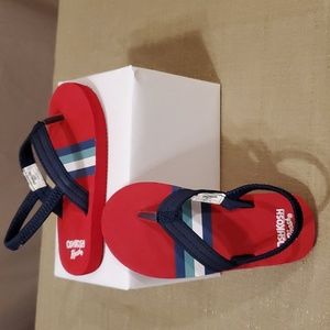 Toddler Boys Classic Flip Flop w Back Strap by OshKosh - Size M = 7/8